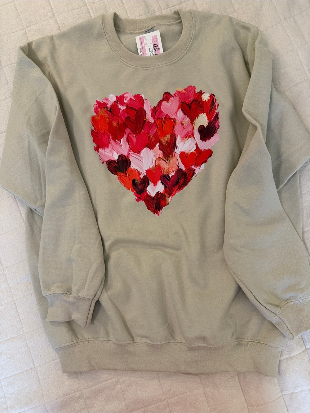 Heart Paint-Print Crewneck Sweatshirt